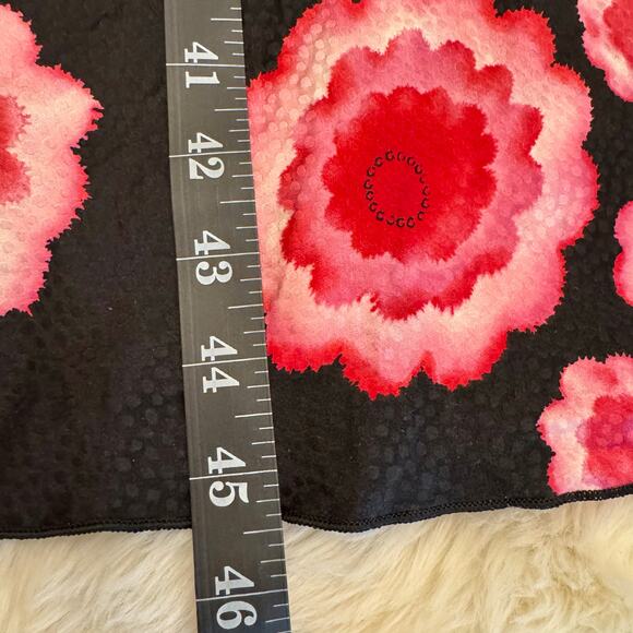 Trina Turk Black Pink Floral Cutout Silk Dress 8 - Picture 5 of 8